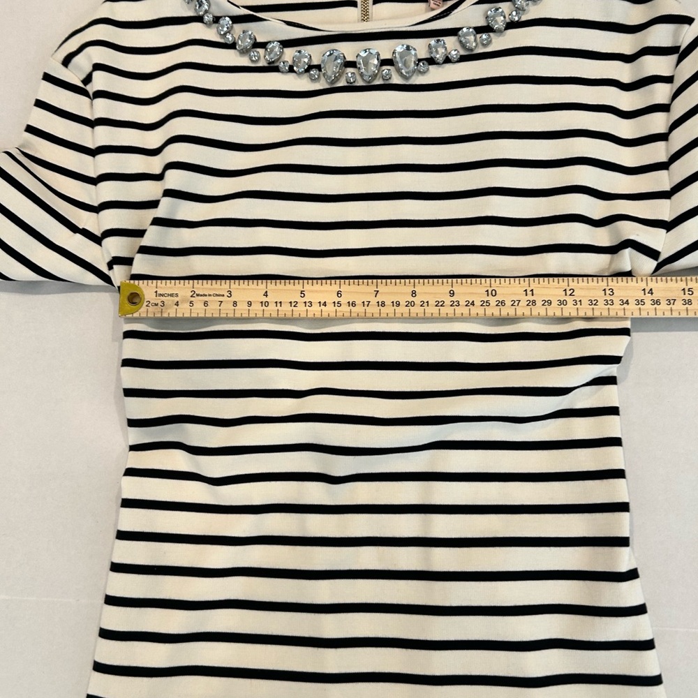 Juicy Couture Stripe Black & White Y2K Bling Dress Full Back Zipper XS - Picture 7 of 11